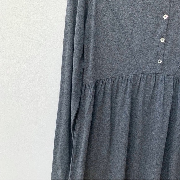 The White Company Medium Dark Grey Dress Babydoll Button Stretch Long Sleeve - Picture 7 of 8